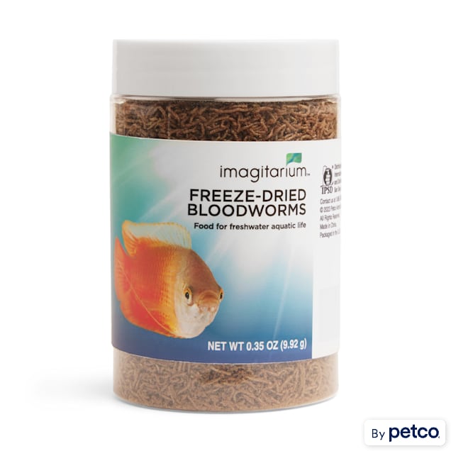 Imagitarium Freeze-Dried Bloodworms for Freshwater Aquatic Life, 0.35 oz.