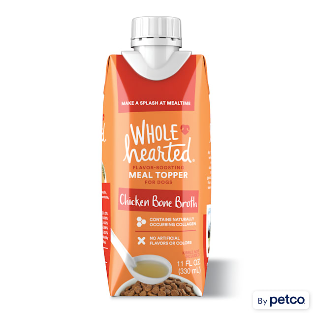 WholeHearted Chicken Bone Broth Recipe Wet Dog Meal Topper, 11 fl. oz. | Petco