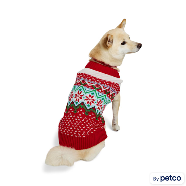 Merry Makings Red Fair Isle Sweater for Pets X Small