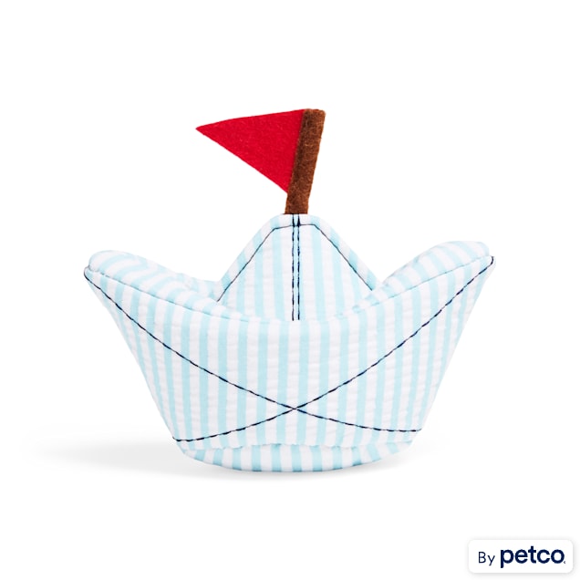 Started As A Bottle Plush Paper Boat Dog Toy, Small - Carousel image #1