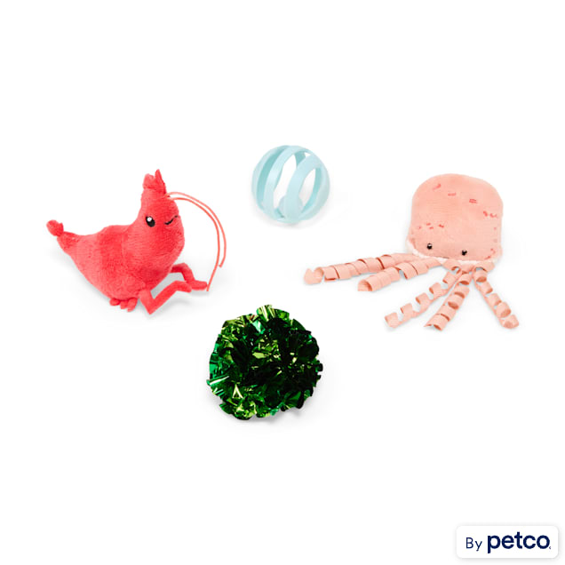 Started As A Bottle Sea Creature Cat Toys Multipack, Small - Carousel image #1