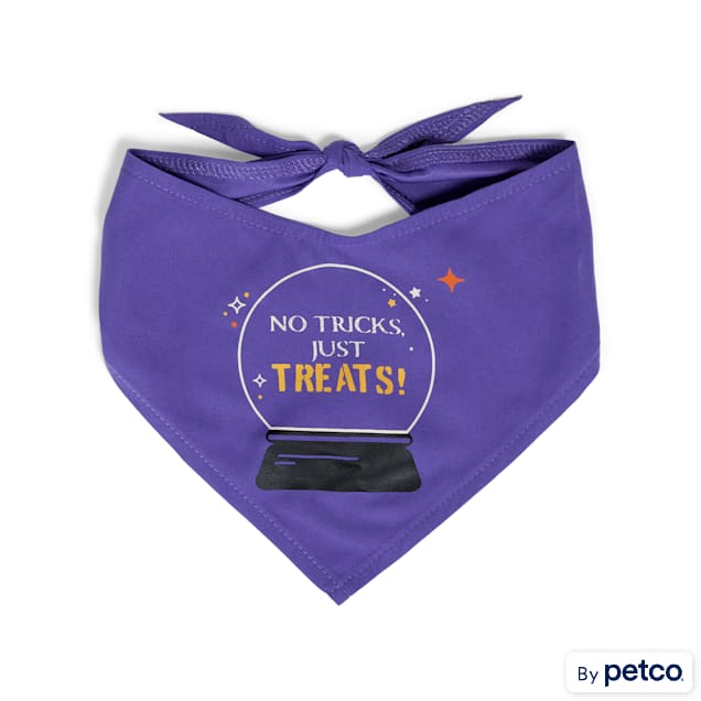 Bootique No Tricks Just Treats Halloween Dog Bandana, Small/Medium - Carousel image #1