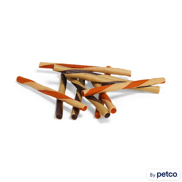 Bootique Rawhide-Free Peanut Butter Flavor Twist Chews for Dogs, Count of 10 - Carousel image #1