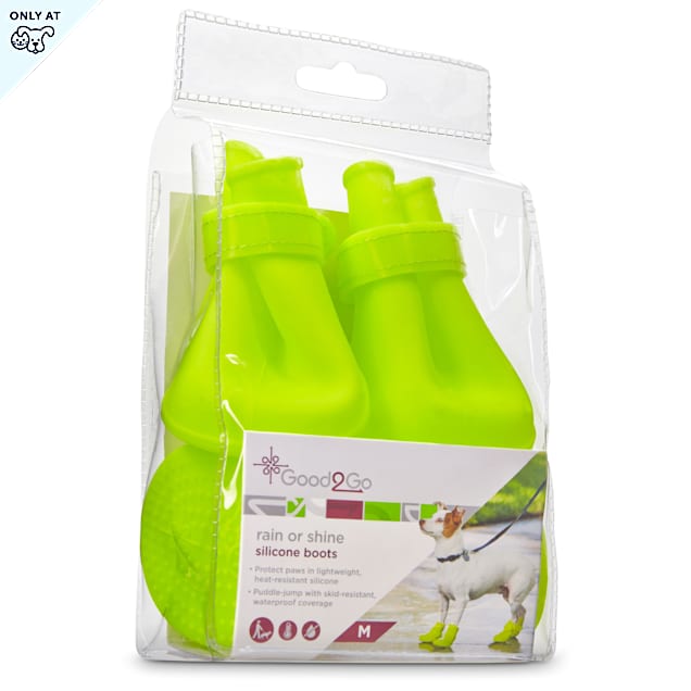 Good2Go Rain or Shine Yellow Silicone Dog Boots, Large Petco