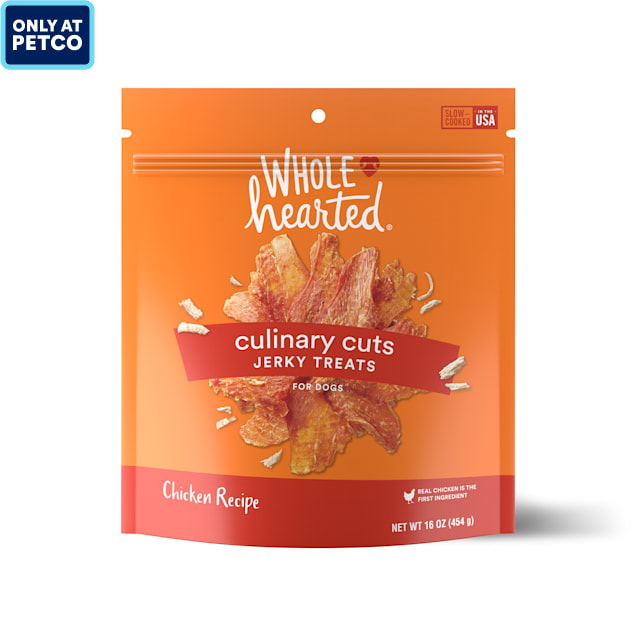 WholeHearted Culinary Cuts Chicken Recipe Jerky Dog Treats, 16 oz. - Carousel image #1