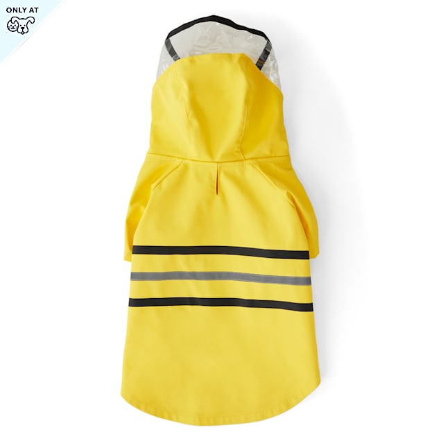 YOULY The Nature Lover Yellow Dog Raincoat, Medium Petco