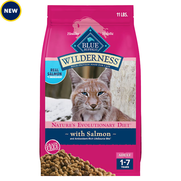 Blue Buffalo Blue Wilderness Adult Salmon Recipe Dry Cat Food, 11 lbs. - Carousel image #1