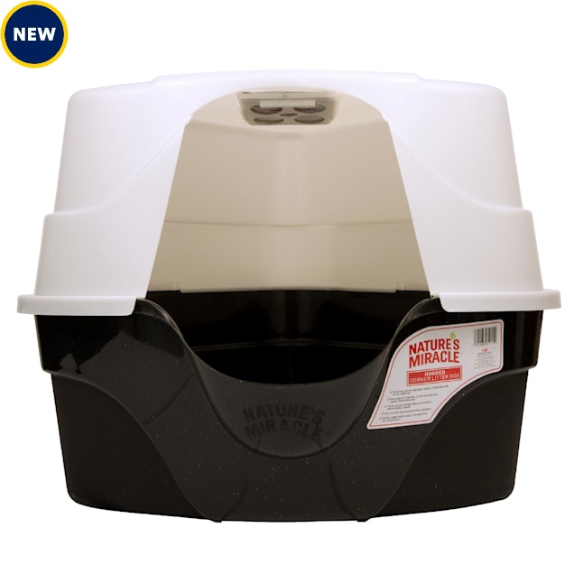 Nature's Miracle Hooded Corner Litter Box With Odor Control Charcoal Filter - Carousel image #1