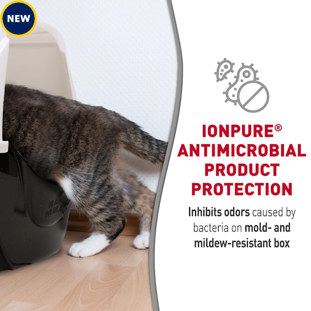 Nature's Miracle Hooded Corner Litter Box With Odor Control Charcoal Filter - Carousel image #1