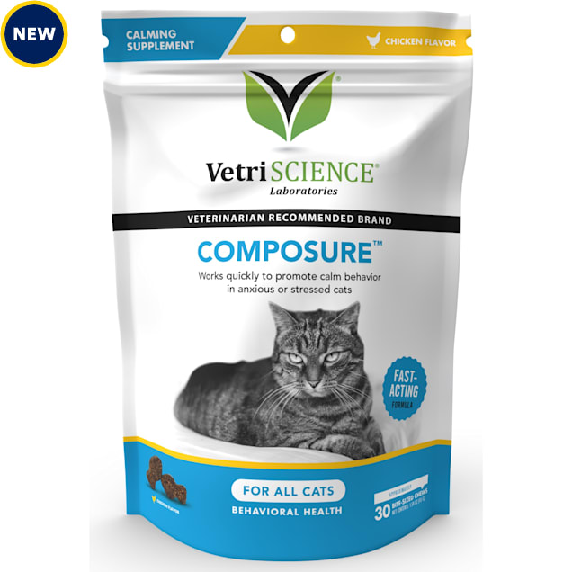 VetriScience Composure Cat Calming Chews Chicken, Count of 30 - Carousel image #1