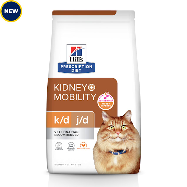 Hill's Prescription Diet k/d + j/d Kidney + Mobility Chicken Flavor Dry Cat  Food, 6.35 lbs.