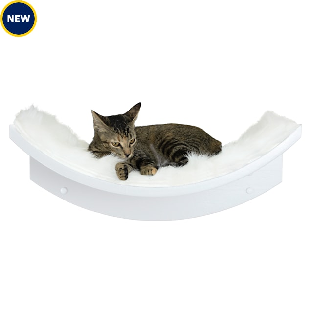 The Refined Feline Lotus Leaf Cat Shelf, White, 9" H - Carousel image #1