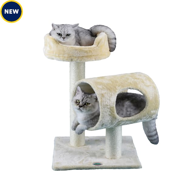 Go Pet Club Beige 27 Cat Tree with Tunnel and Bed Petco