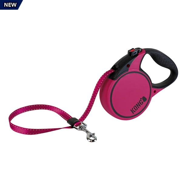 KONG Fuchsia Terrain Retractable Dog Leash for Dogs Up To 45 lbs., 16