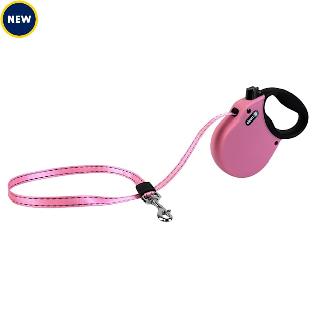 alcott Pink Adventure Retractable Dog Leash for Dogs Up To 25 lbs., 10
