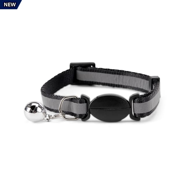 YOULY The Protector Black Reflective Striped Breakaway Cat Collar Petco