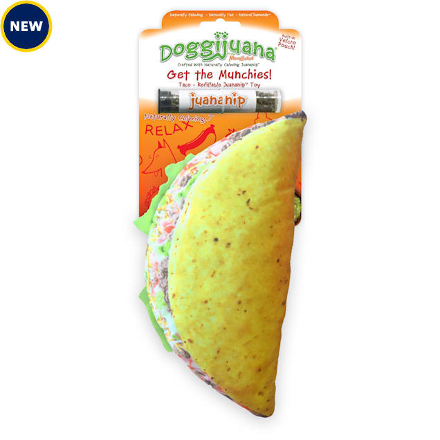 Doggijuana Get the Munchies Refillable Taco Dog Toy, Large - Carousel image #1