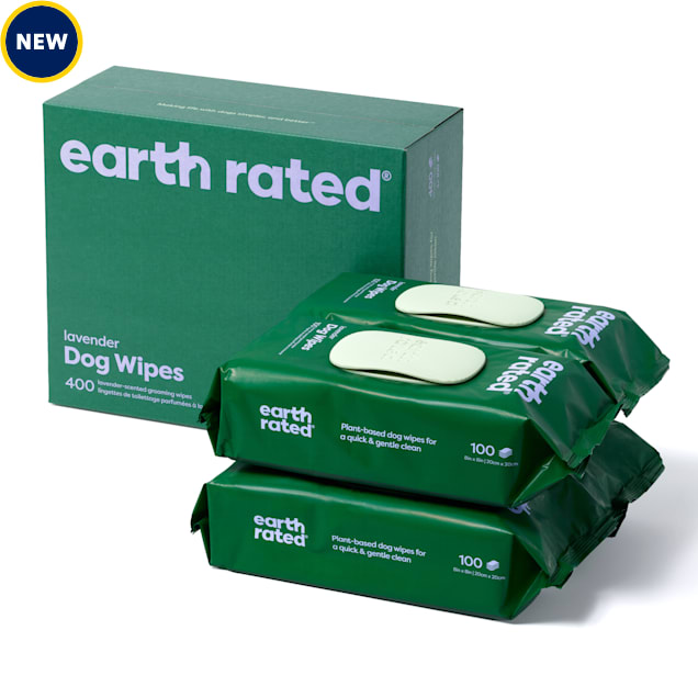 Earth Rated Compostable Lavender Scented Wipes for Pets, Count of 400
