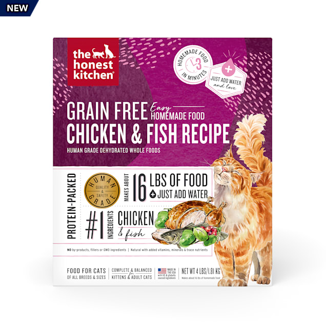 The Honest Kitchen Dehydrated Grain Free Chicken & Fish Cat Food, 4 lbs. - Carousel image #1