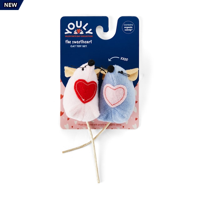 YOULY Valentine's Catnip Mice Cat Toy, Pack of 2 - Carousel image #1