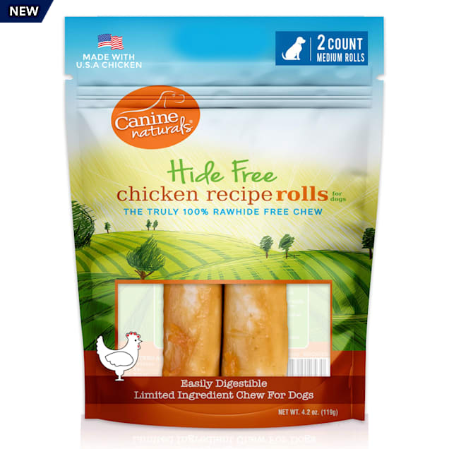 Canine Naturals Rawhide Free Chicken Recipe Medium Dog Chews, 4.2 oz