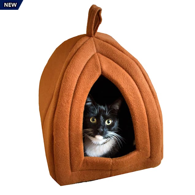 Pet Adobe Brown Igloo Cat Tent, 13" L X 13" W X 14.5" H - Carousel image #1