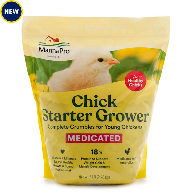 Manna Pro Chick Starter Medicated Chick Feed Crumbles, 5 lbs. - Carousel image #1
