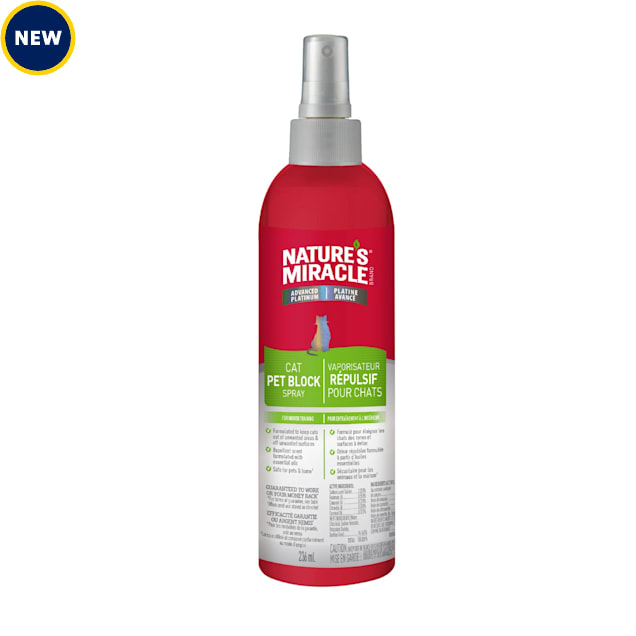 Nature's Miracle Advanced Platinum Cat Pet Block Repellent Spray, 8 fl