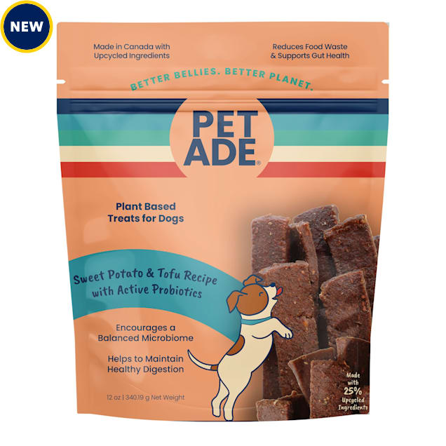 Pet Ade Sweet Potato & Tofu Recipe with Active Probiotics Plant Based Treats for Dogs, 12 oz. - Carousel image #1