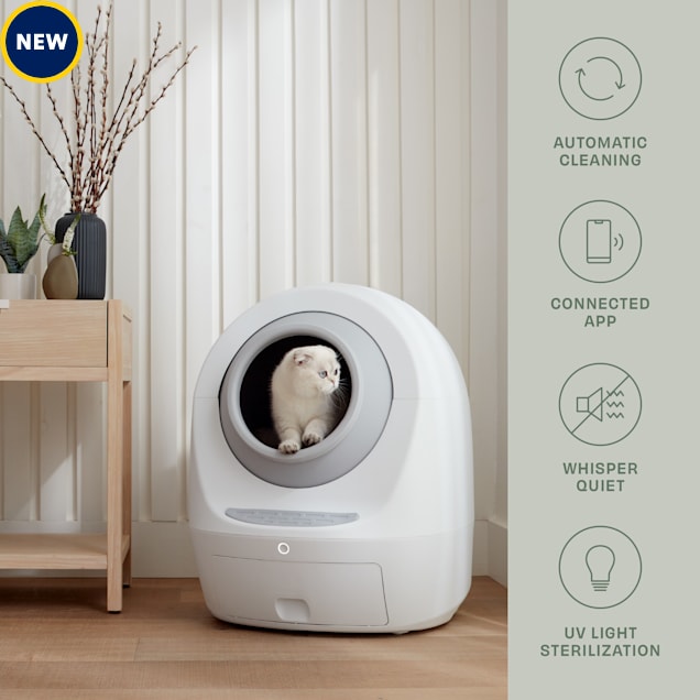 Smarty Pear Leo's Loo Too Gray Covered Automatic Self-Cleaning Cat Litter Box - Carousel image #1