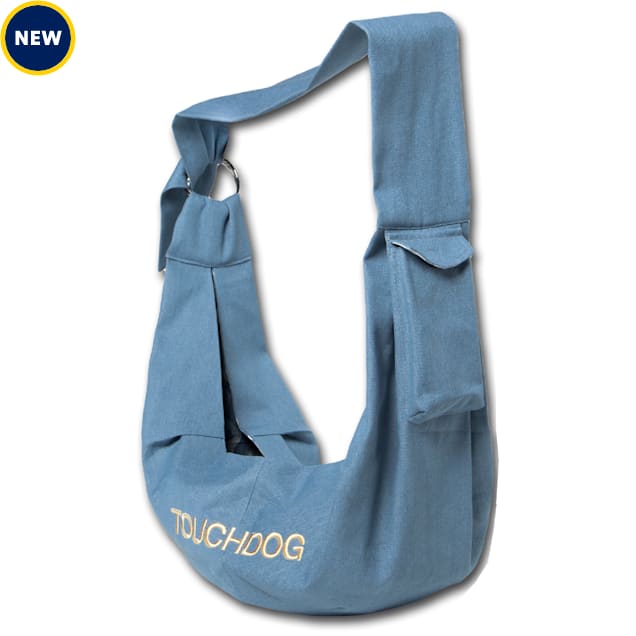 Touchdog Blue 'PawEase' OverTheShoulder Travel Sling Pet Carrier, 29