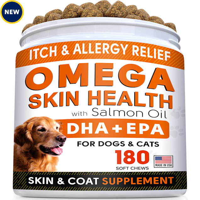 StrellaLab Omega with Salmon Oil Skin & Coat Dog Soft Chews, Count of