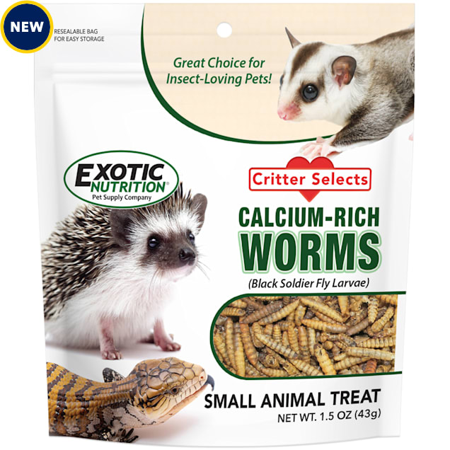 Exotic Nutrition Critter Selects CalciumRich Worms Small Pet Treat 1.5