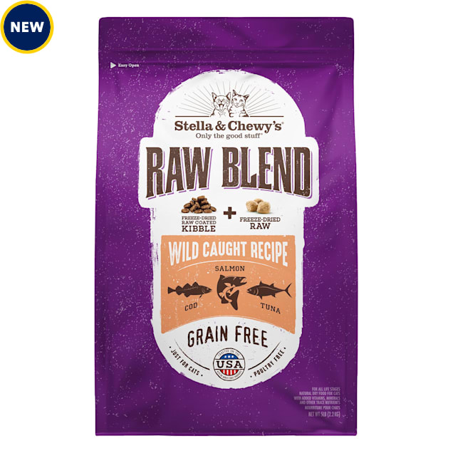 Stella & Chewy's Raw Blend Kibble Grain Free Protein Rich Meals WildCaught Fish Recipe Dry Cat