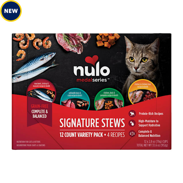 Nulo MedalSeries Signature Stew Variety Pack Wet Cat Food, 2.8 oz., Count of 12 - Carousel image #1