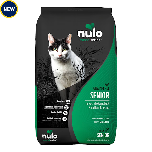 Nulo MedalSeries Grain-Free Turkey, Alaska Pollock & Red Lentils Senior Dry Cat Food, 12 lbs. - Carousel image #1