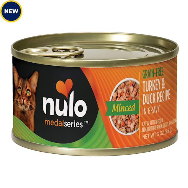 Nulo MedalSeries Grain-Free Minced Turkey & Duck Wet Cat Food, 3 oz., Case of 24 - Carousel image #1