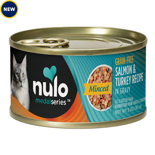 Nulo MedalSeries Grain-Free Minced Salmon & Turkey Wet Cat Food, 3 oz., Case of 24 - Carousel image #1