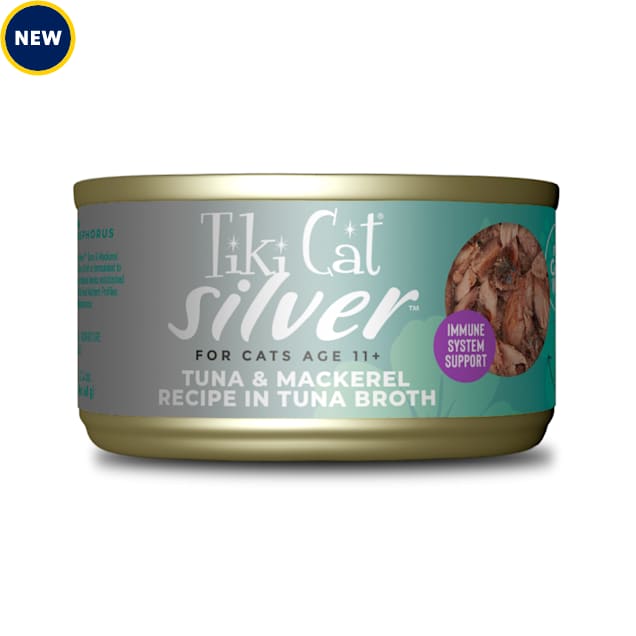 Tiki Cat Silver Tuna Mackerel Seniors Wet Cat Food 2 4 oz Case of
