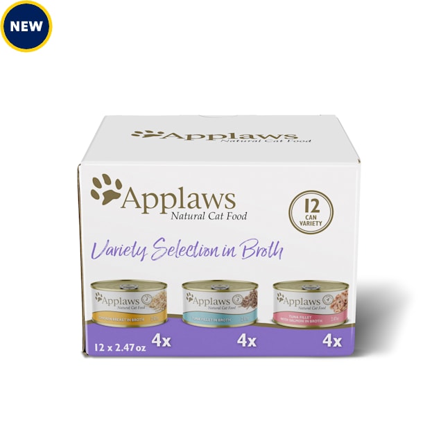 Applaws Limited Ingredient Variety of Flavors in Broth Canned Wet Cat Food, 2.47 oz., Count of 12 - Carousel image #1