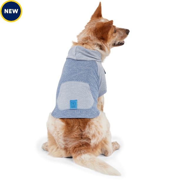 Reddy Textured Knit Hoodie for Dogs, Medium, Blue Petco