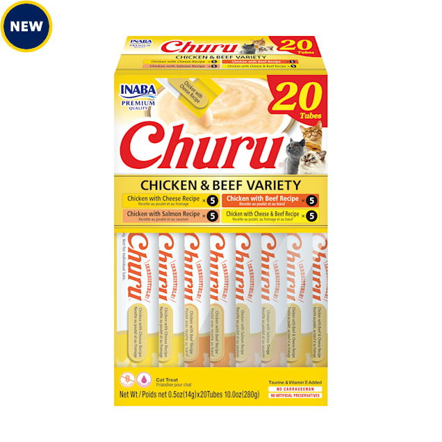 Inaba Churu Variety Box Chicken & Beef Cat Treats, 10 oz., Count of 20