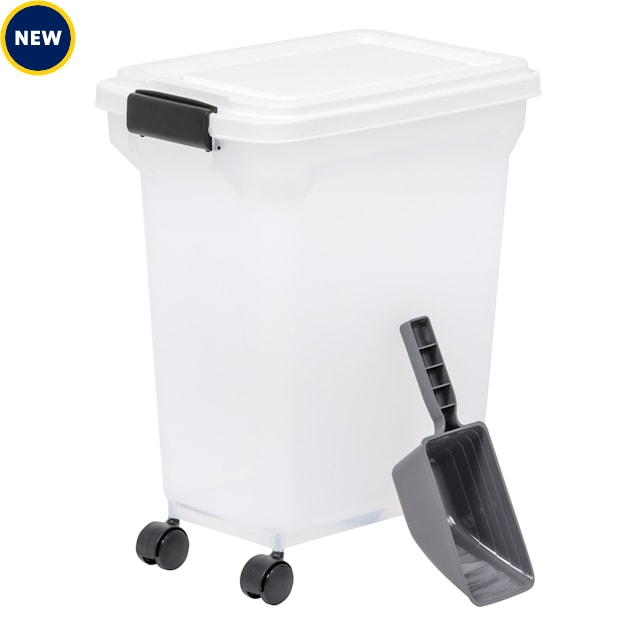 Iris White Airtight Food Storage Container with Scoop, 276 Cups Petco