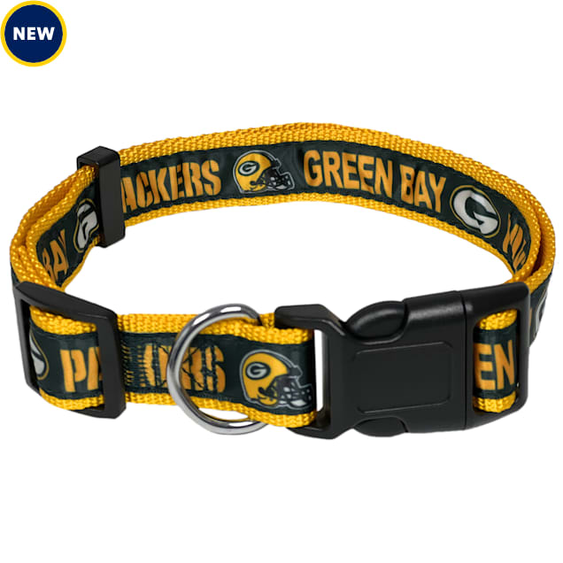 Pets First Green Bay Packers Satin Dog Collar, Small - Carousel image #1