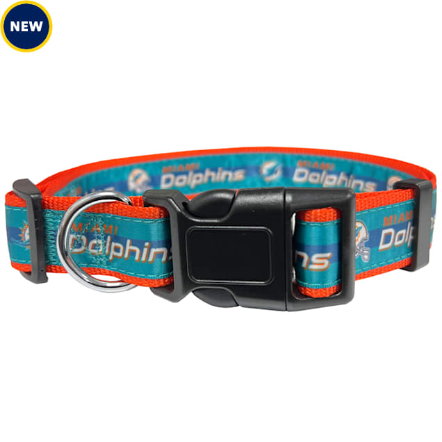 Pets First Miami Dolphins Satin Dog Collar, Small Petco
