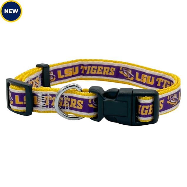 Pets First LSU Satin Dog Collar, Small - Carousel image #1