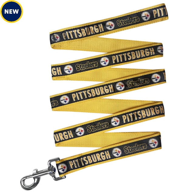 Pets First Pittsburgh Steelers Satin Dog Leash, Small, 6 ft.