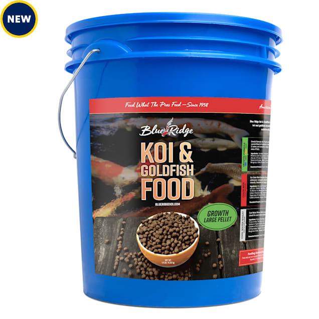 Blue Ridge Fish Hatchery Koi & Goldfish Food Floating 3/16" Pellets Balanced Diet Growth Formula, 14 lbs. - Carousel image #1