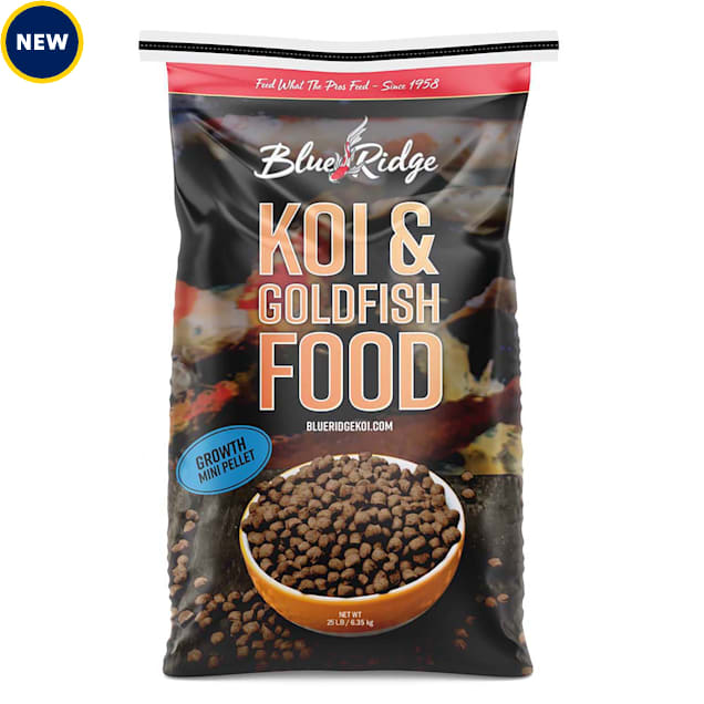 Blue Ridge Fish Hatchery Koi & Goldfish Food Mini Floating Pellet Balanced Diet Growth Formula, 25 lbs. - Carousel image #1
