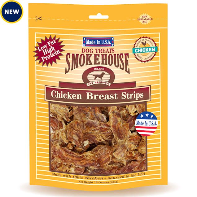 Smokehouse 100 Natural USA Chicken Breast Strips Dog Treats, 16 oz
